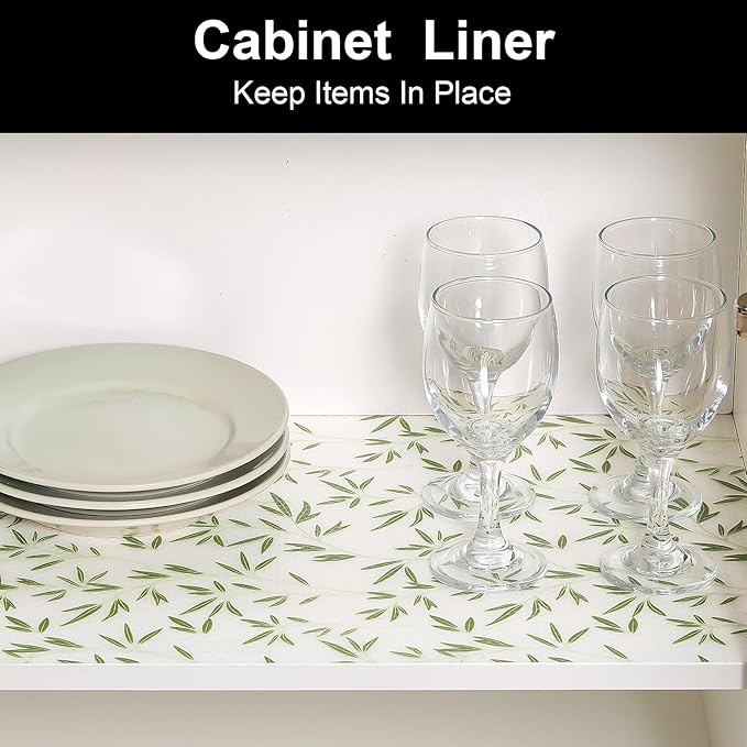 Cooyes Shelf Paper for Kitchen Cabinets Non Adhesive, Waterproof & Oil-Proof Kitchen Drawer Liner for Refrigerator Drawer Fridge Cupboard (23.6 Inch W x 354 Inch L)