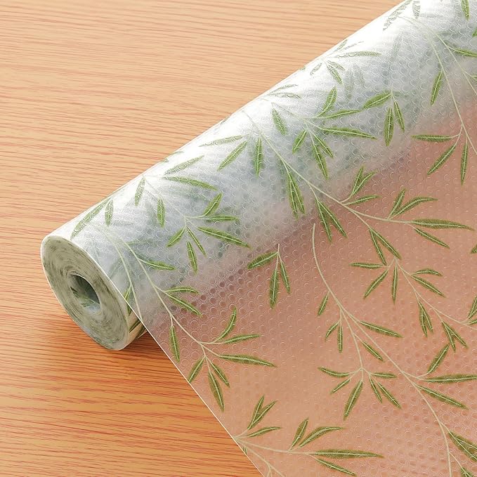 Cooyes Shelf Liner Drawer Liners, Shelf Liners for Kitchen Cabinets, Non-Adhesive Cabinet Liner, EVA Waterproof Non-Slip Refrigerator Liners for Kitchen Drawers（23.6" W x 118" L）