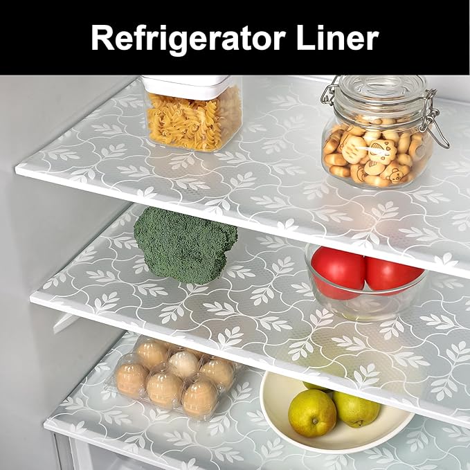 Cooyes Shelf and Drawer Liners for Kitchen Cabinets, Non Adhesive Cabinet Liner, EVA Waterproof Durable Non-Slip Drawer Mats for Shelves, Refrigerator, Storage, Desks（11.8" W x 360" L）