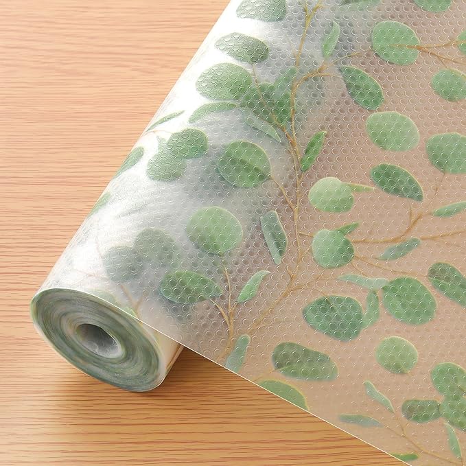 Cooyes Shelf Liner Drawer Liners, Shelf Liners for Kitchen Cabinets, Non-Adhesive Cabinet Liner, EVA Waterproof Non-Slip Refrigerator Liners for Kitchen Drawers（23.6" W x 118" L）