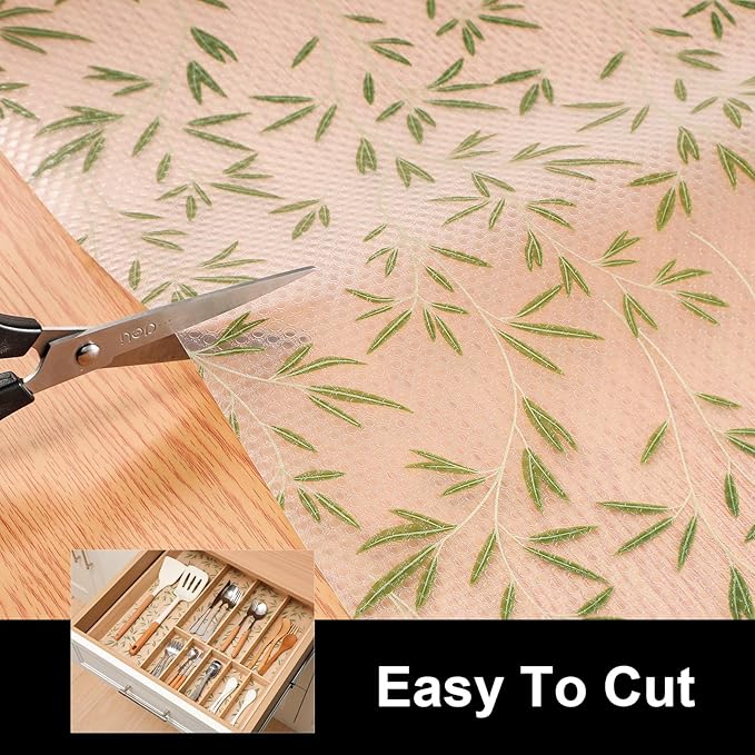 Cooyes Shelf Paper for Kitchen Cabinets Non Adhesive, Waterproof & Oil-Proof Kitchen Drawer Liner for Refrigerator Drawer Fridge Cupboard (23.6 Inch W x 354 Inch L)