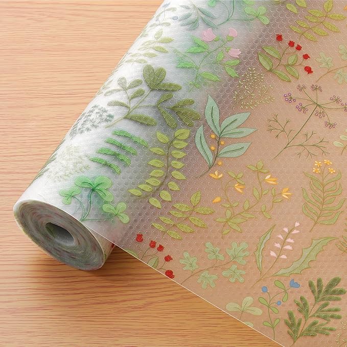 Cooyes Shelf Liners for Kitchen Cabinets Refrigerator Liners Waterproof & Oil-Proof Kitchen Cupboard Liner Drawer Mats EVA Material Non Adhesive Fridge Liner for Shelves（23.6" W x 236" L）