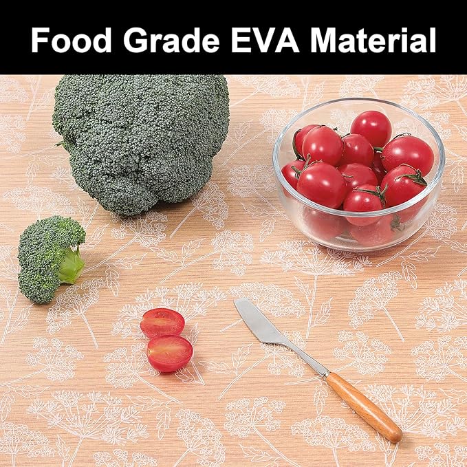 Cooyes Shelf Liners for Kitchen Cabinets, Refrigerator Liners Waterproof & Oil-Proof Kitchen Cupboard Liner Drawer Mats EVA Material Non Adhesive Fridge Liner for Shelves（17.5" W x 197" L）